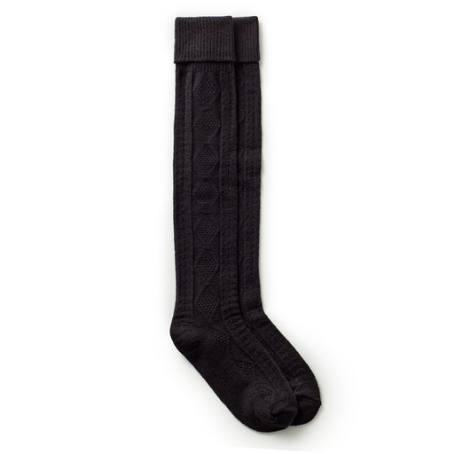 Black;@A pair of black knee socks
