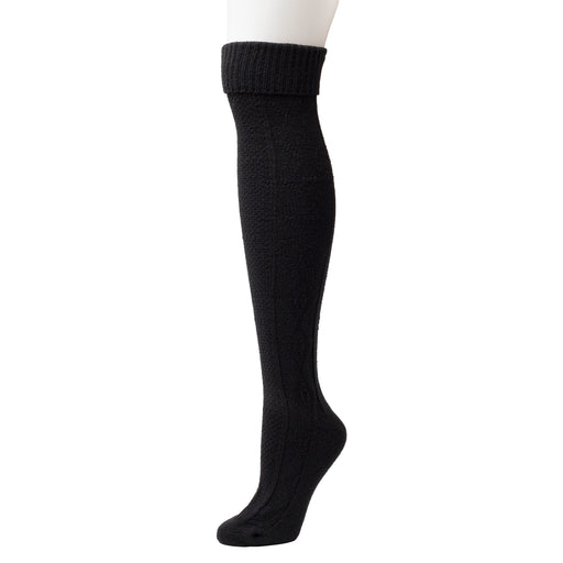 Black;@A black knee sock
