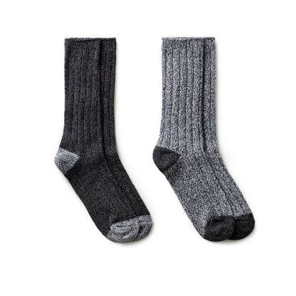 Mens Twist Rib Boot Asphalt Sock 2PK