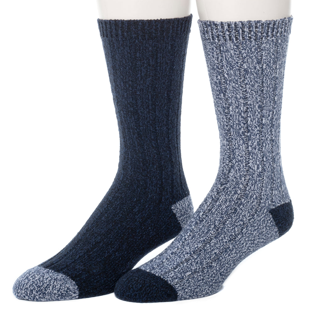 Mens Twist Rib Boot blue Sock 2PK