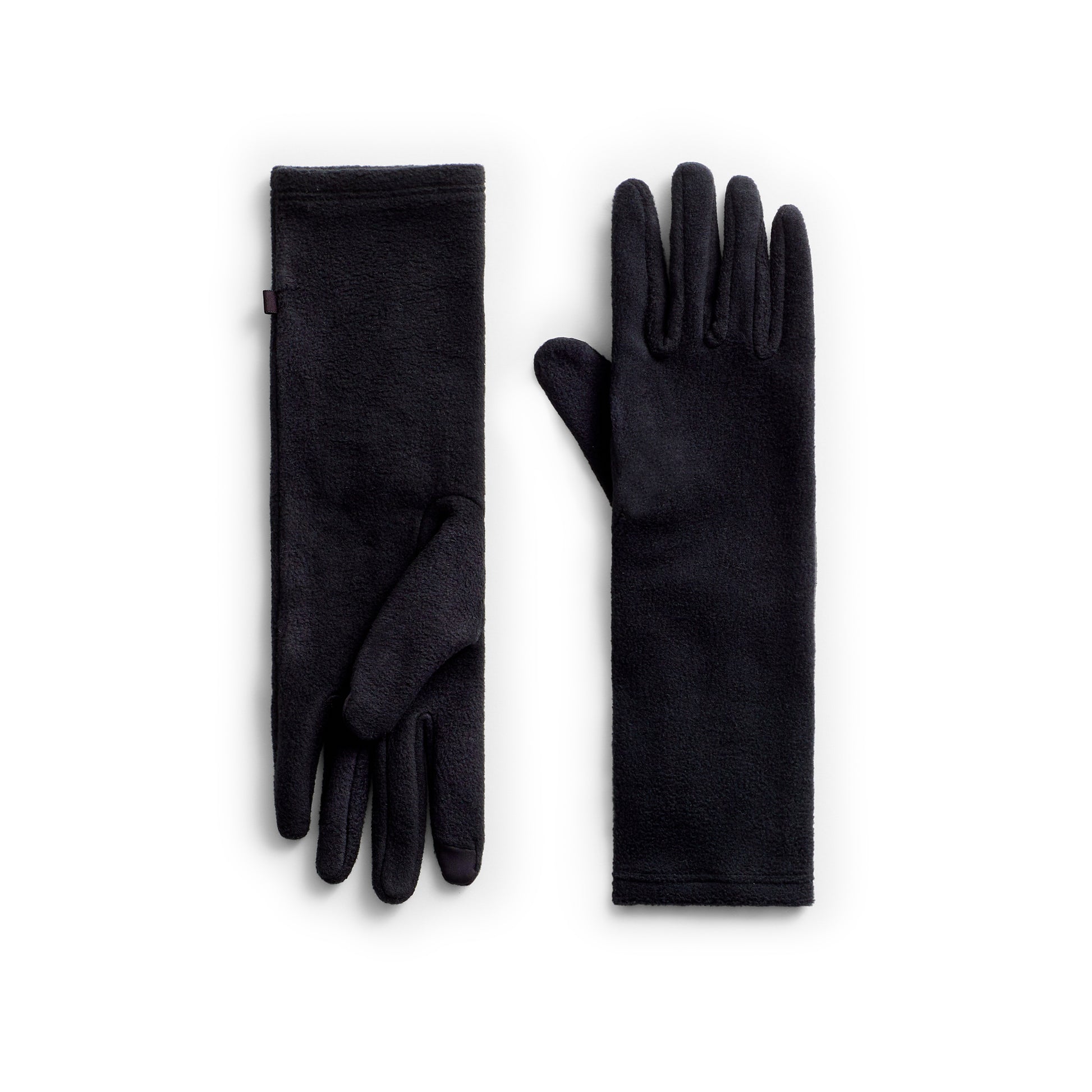 Black;@Fleece Long Glove 94% Polyester, 6% Elastane
