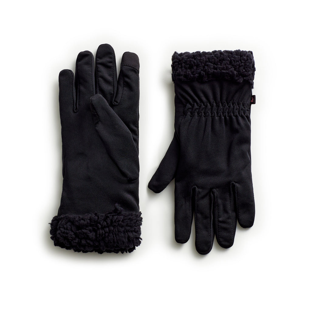Cinched Wrist FlexFit Glove with Faux Fur Cuff