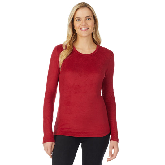 Deep Red;She is 5’10”, Bust 34”, Waist 26", Hips 38”.