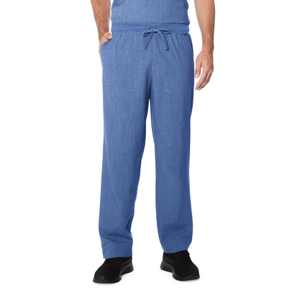 Ceil Heather;Model is wearing size M. He is 6'2", Waist 32", Inseam 32".@A man wearing ceil heather scrub classic pant.