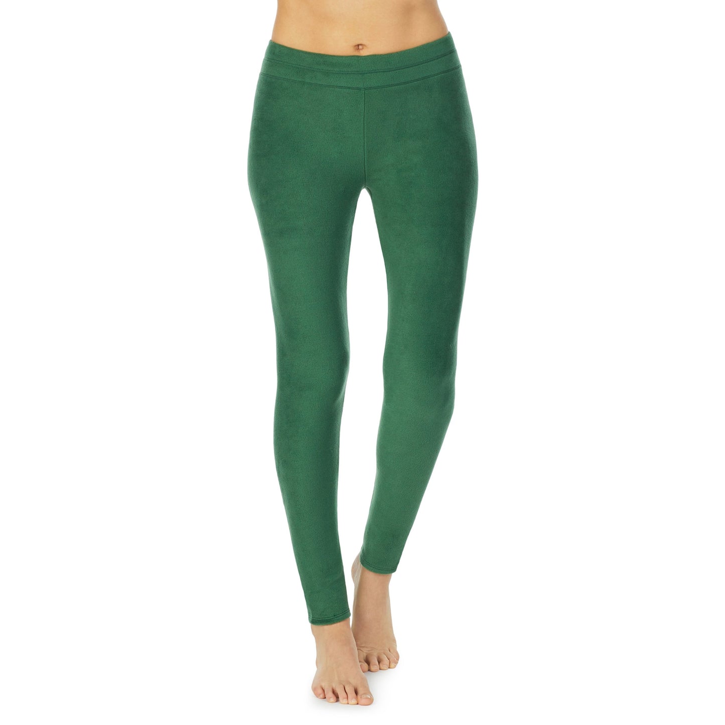Clover Green;Model is wearing size S. She is 5’9”, Bust 32”, Waist 25.5”, Hips 36”.@A lady wearing fleecewear with stretch legging