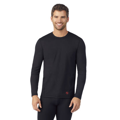 A man wearing black Far Infrared Enhance Long Sleeve Crew