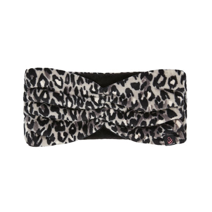 Snow Leopard;@Double Plush Velour Ruched Headband