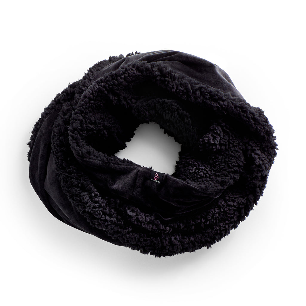 Double Plush Velour Infinity Scarf with Sherpa