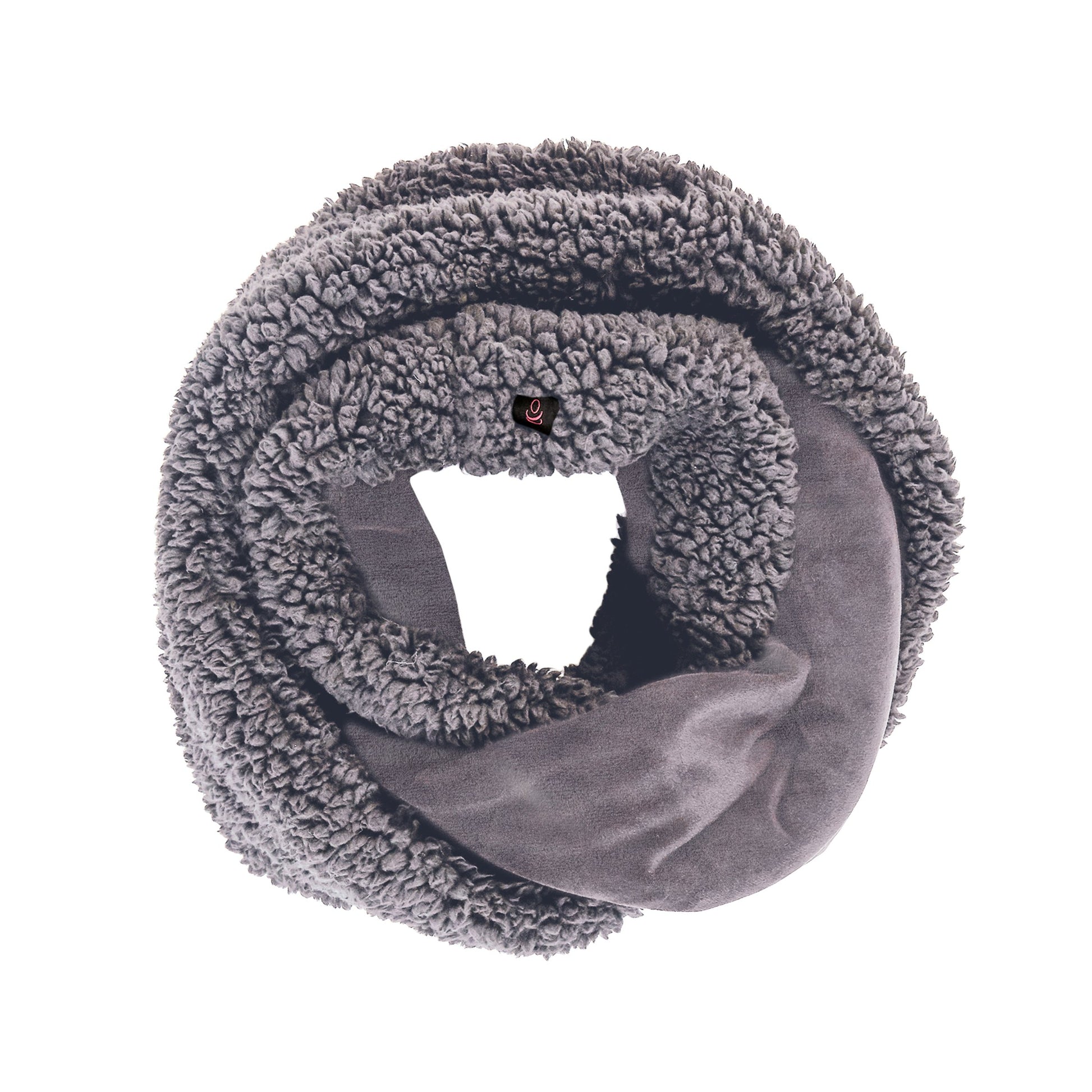 Double Plush Velour Infinity Scarf with Sherpa