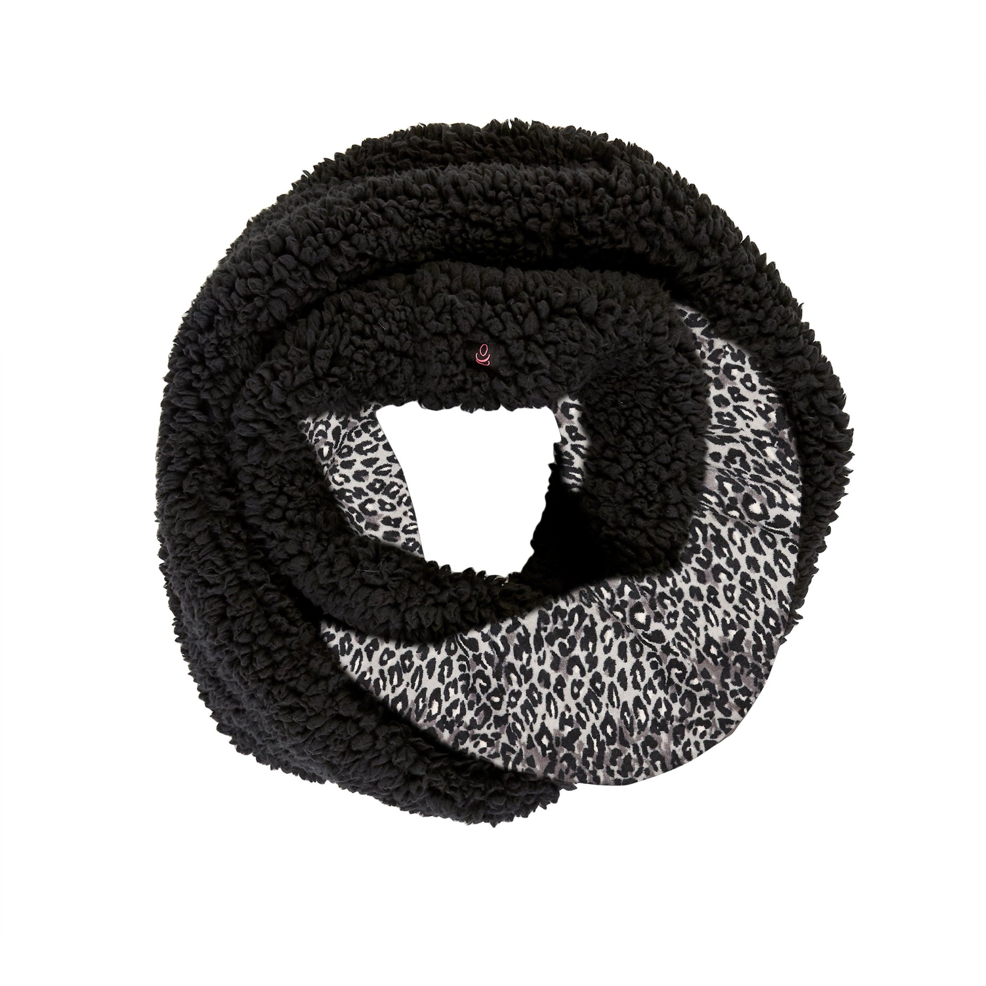 Double Plush Velour Infinity Scarf with Sherpa