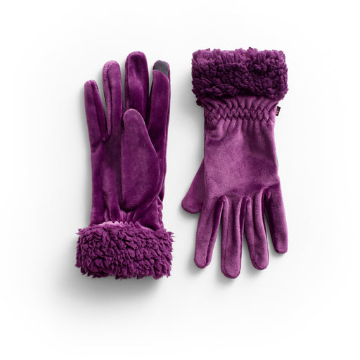 Deep Purple;Double Plush Velour Glove with Sherpa Cuff