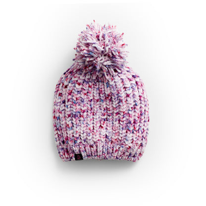 Berry Multi;@Chenille Beanie with Pom