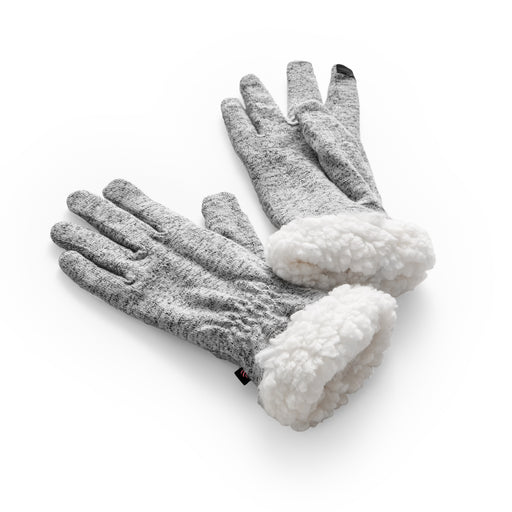 Medium Grey;@SoftKnit Glove with Sherpa Cuff