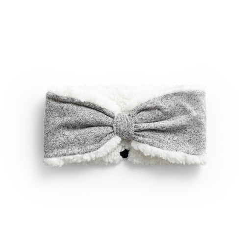 SoftKnit grey  Headband with Sherpa