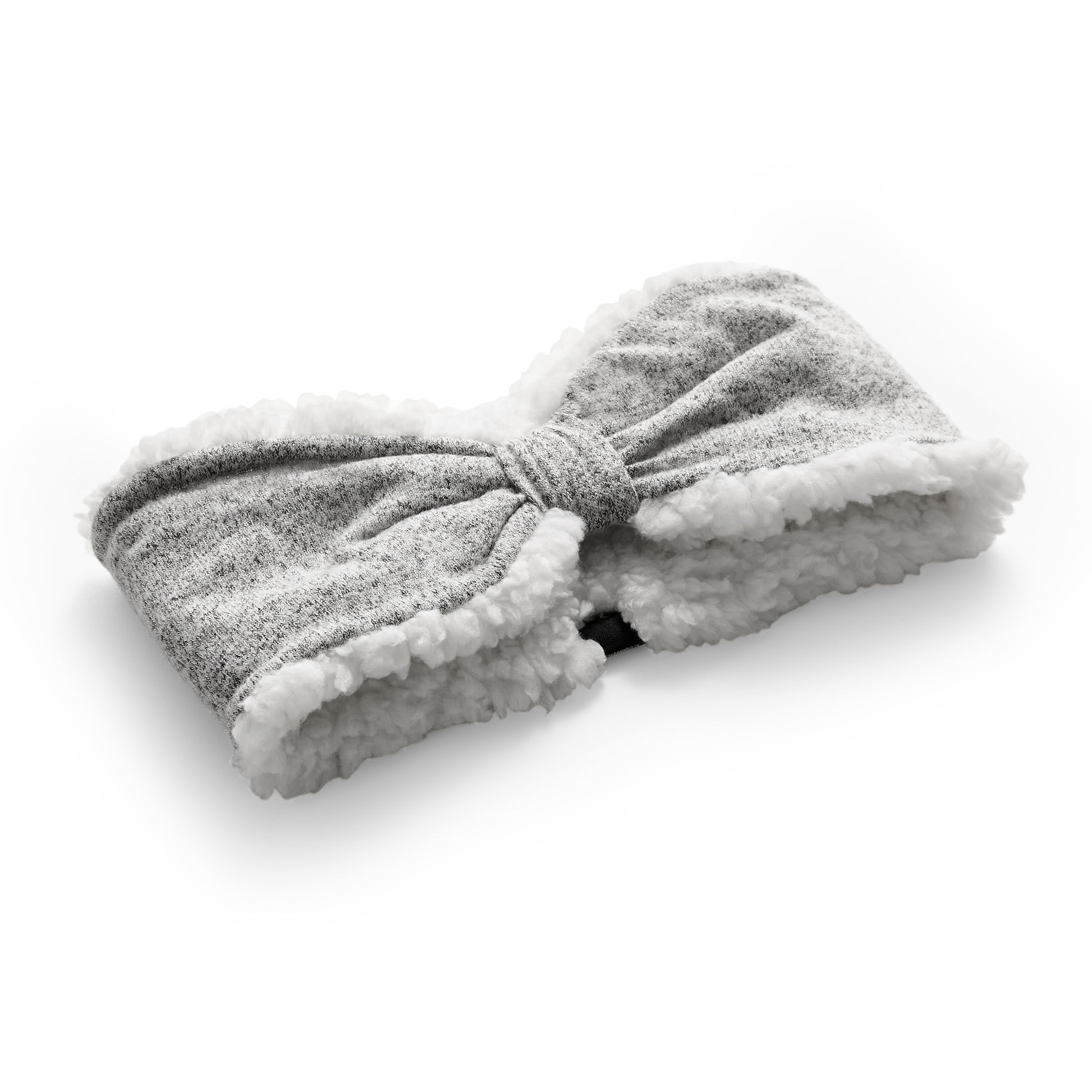 SoftKnit grey Headband with Sherpa