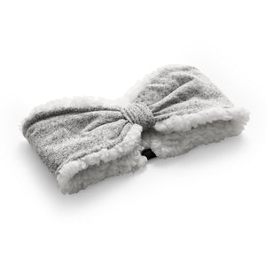 SoftKnit grey Headband with Sherpa