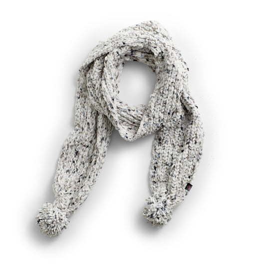 grey pom scarf