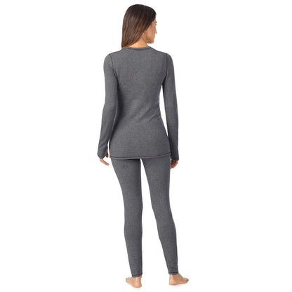 Charcoal Heather;Model is wearing size S. She is 5’9”, Bust 32”, Waist 25.5”, Hips 36”.