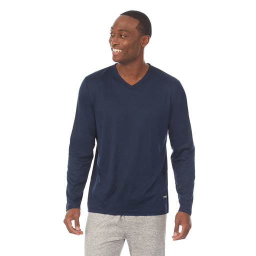 Cuddl Duds Chill Chasers Stretch Microfiber Long Sleeve V-Neck Top CD8585