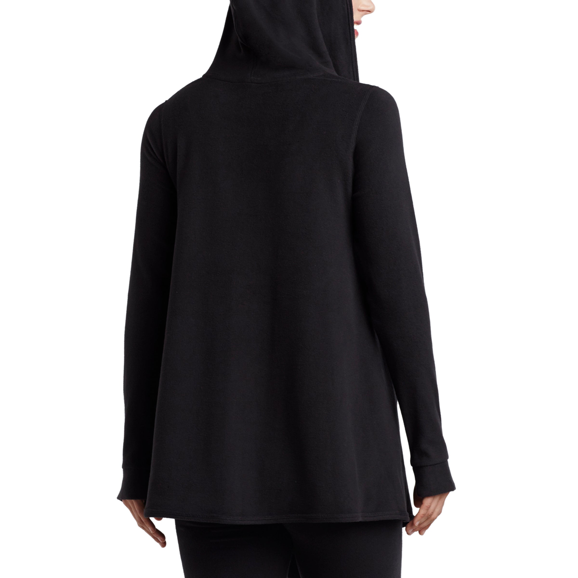 Fleecewear With Stretch Long Sleeve Hooded Wrap