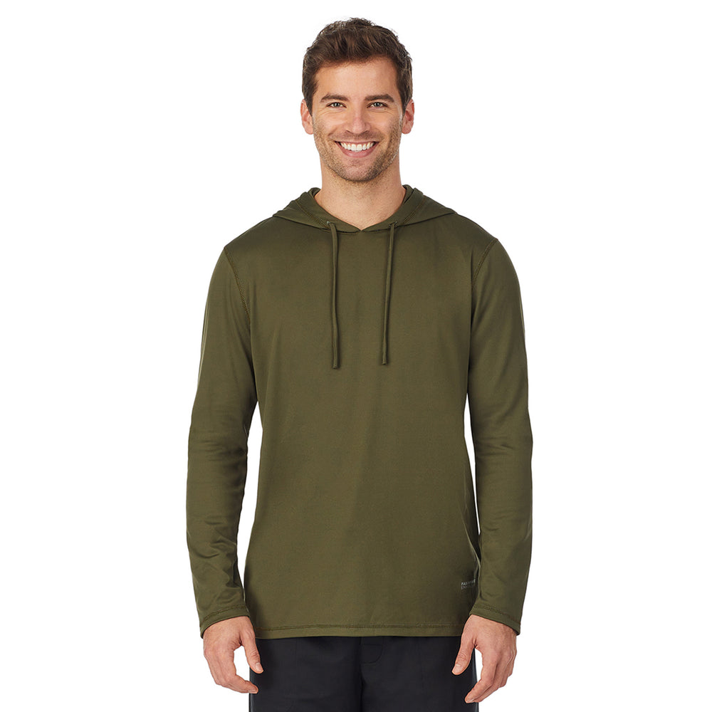 A lady wearingMens Far-Infrared Enhance Sleep Short Sleeve Crew Neck Top with Grey Heather print