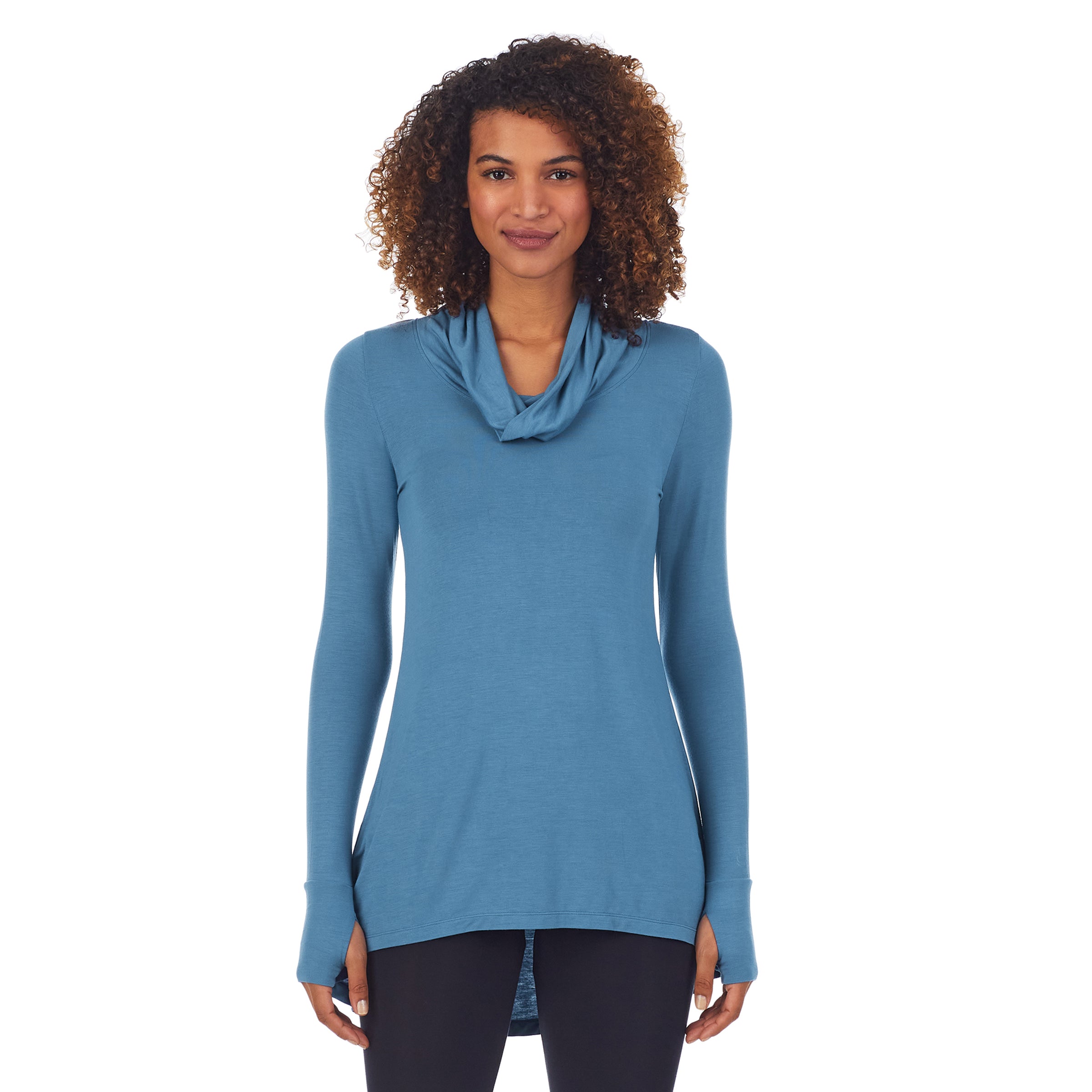Softwear With Stretch Long Sleeve Cowl Tunic
