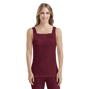 A lady wearing winek softech stretch lace detail cami.