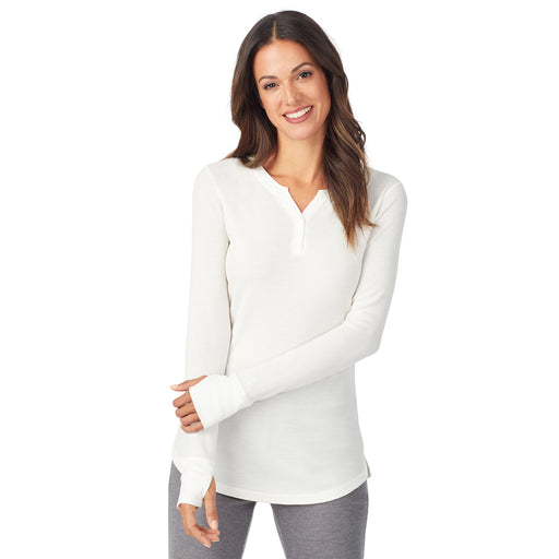 Buy Grey & Cream Pointelle Long Sleeve Thermal Top 2 Pack - 16, Thermals