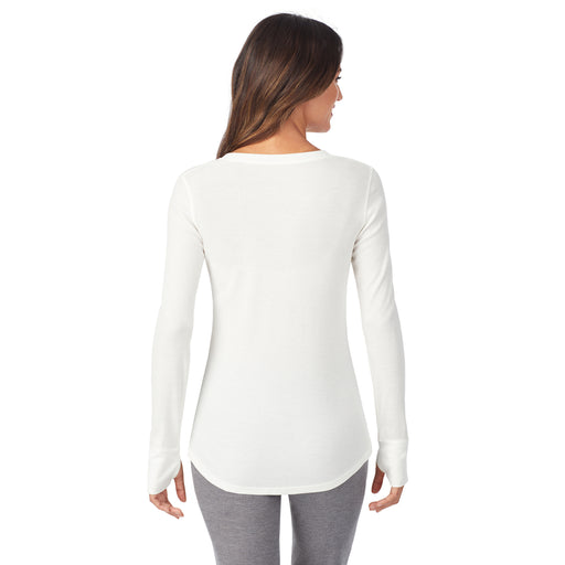 Stretch Thermal Long Sleeve Split V-Neck - Cuddl Duds