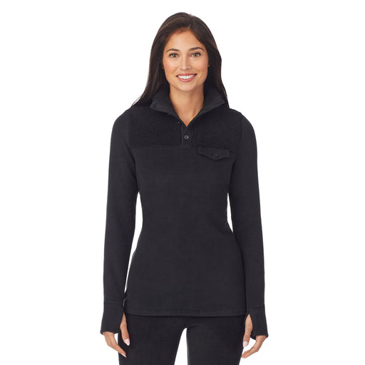 CUDDLEDUDS Climate Right Black Fleece Longsleeve Thick Top Large - $13 -  From bria