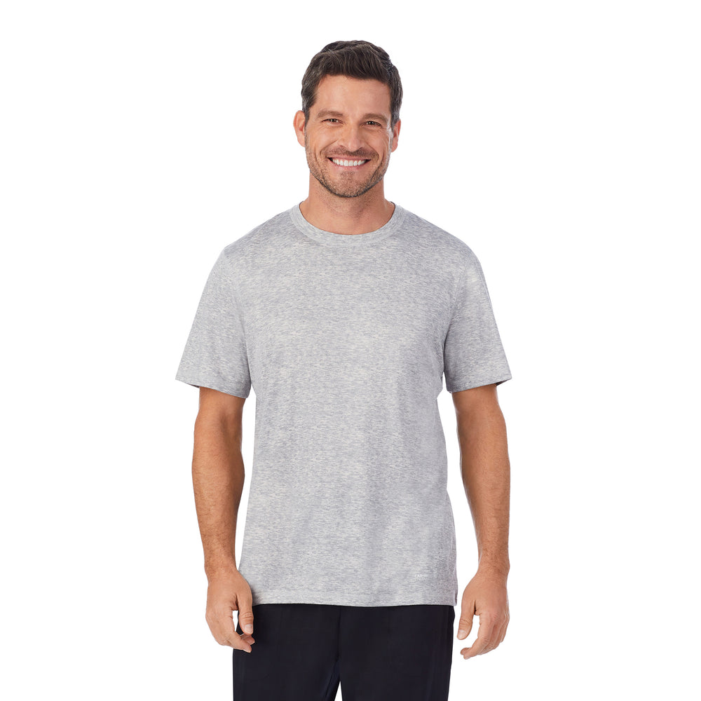 A man wearing Far-Infrared Enhance Sleep Short in Grey Heather print