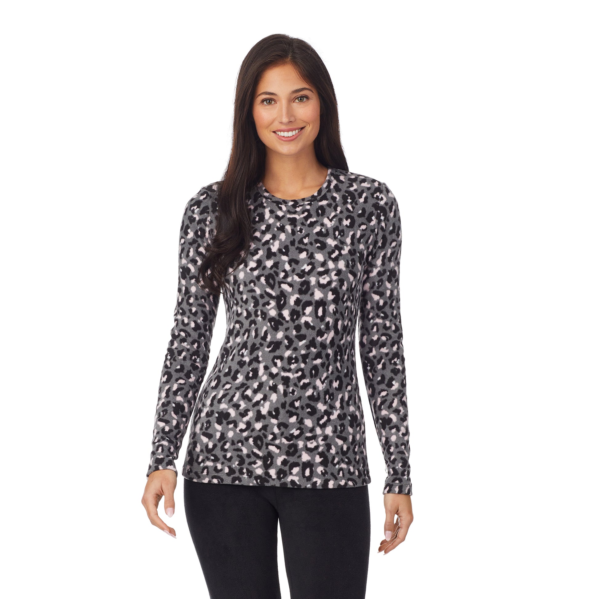 Grey Leopard;She is 5’10”, Bust 34”, Waist 26&quot;, Hips 38”.
