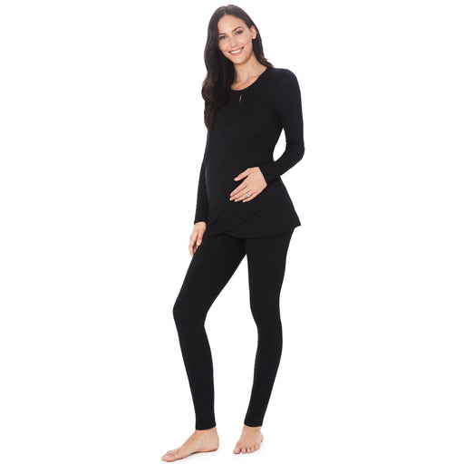 Softwear with Stretch Maternity Snap Front Henley Tank Top - Cuddl Duds