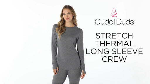  Cuddl Duds Womens Long Sleeve Top And Legging Bottom  Moisture Wicking Thermal Underwear Base Layer 2-Piece Set - Graphite