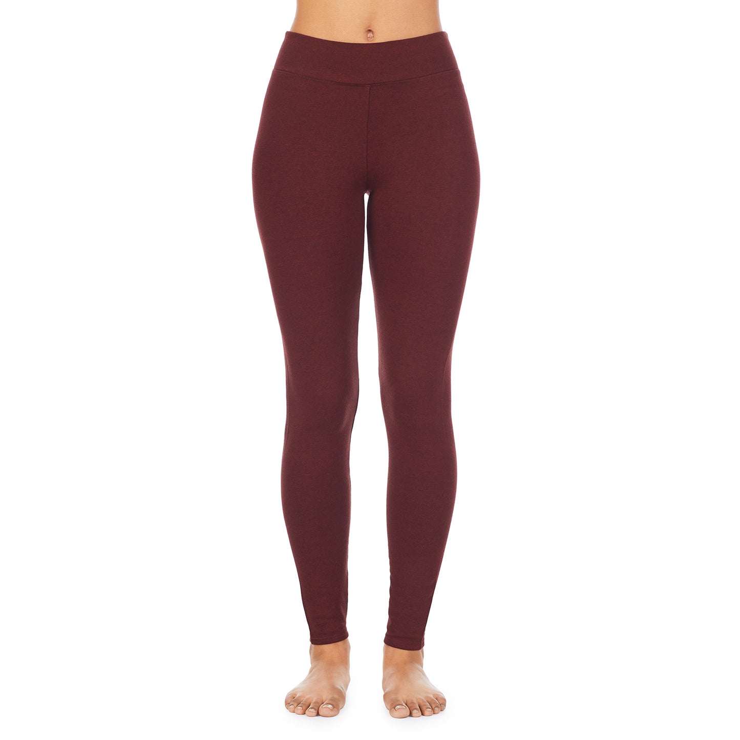 Cherry Mahogany Heather;Model is wearing size S. She is 5’10”, Bust 34”, Waist 26", Hips 38”
