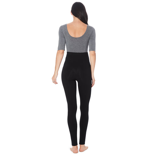 Black; Model is wearing size S. She is 5’11”, Bust 34”, Waist 25”, Hips 36.5”. @A lady wearing a black maternity legging. #Model is wearing a maternity bump.