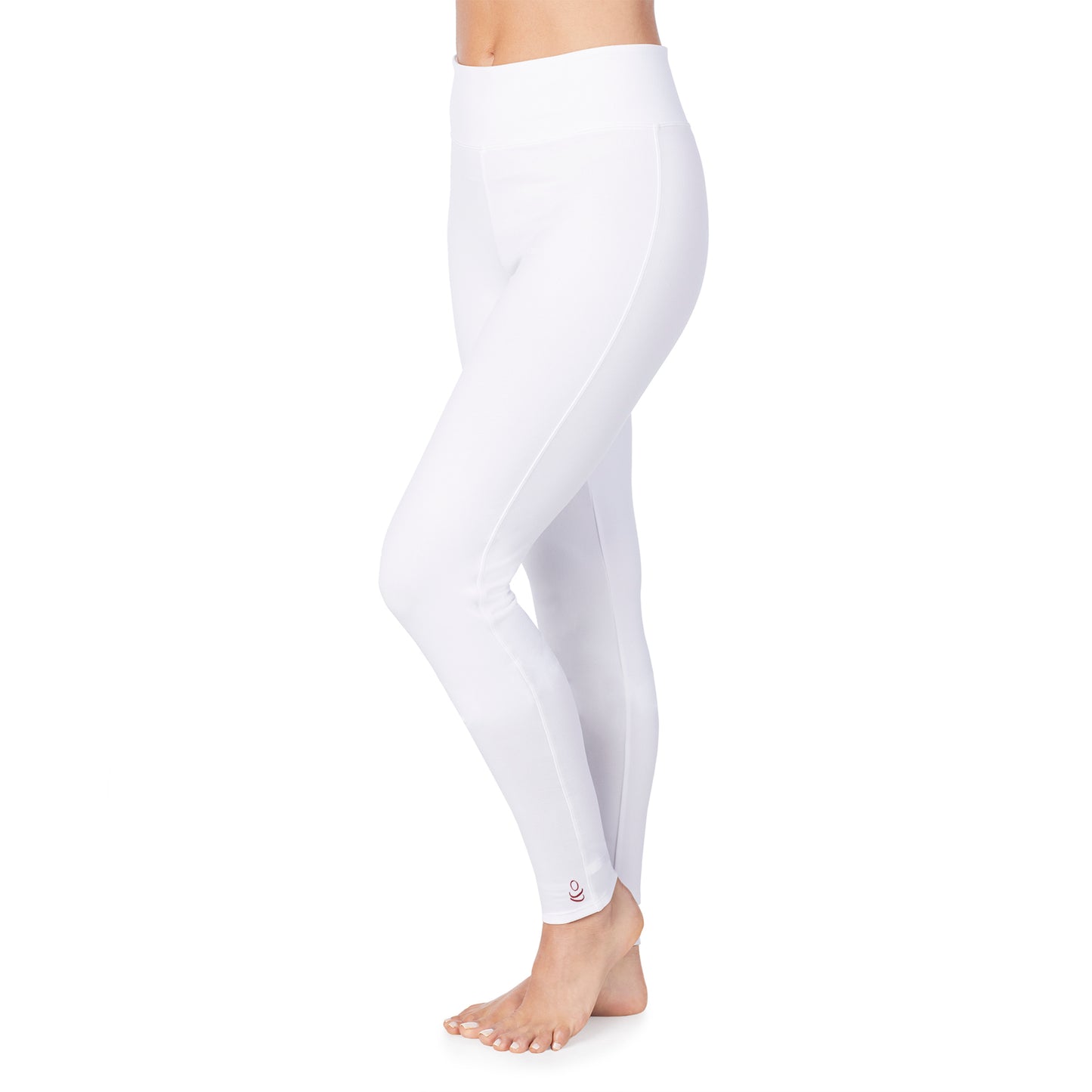 White; Model is wearing size S. She is 5’9”, Bust 32”, Waist 25.5”, Hips 36”.@lower body of A lady wearing white legging