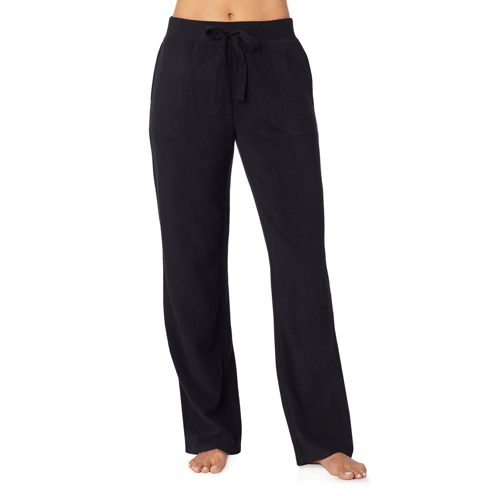 Black;@A lady wearing Fleecewear With Stretch Lounge Pant in Black  