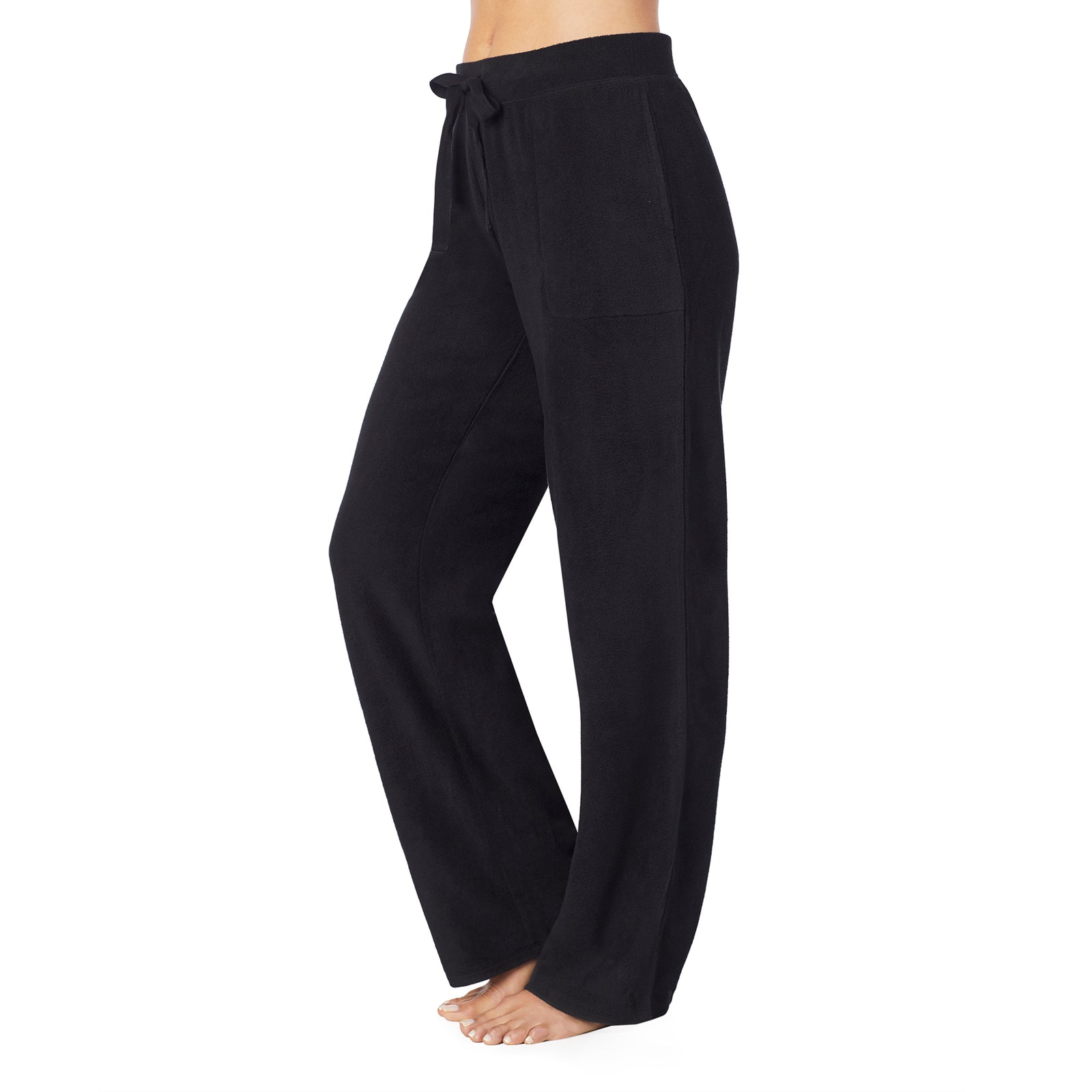 Black;@A lady wearing Fleecewear With Stretch Lounge Pant in Black  