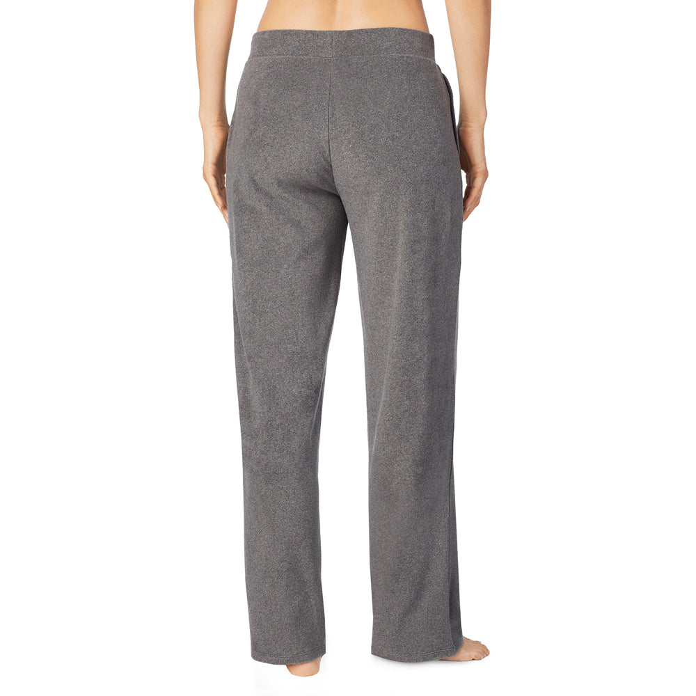 A lady wearing Fleecewear With Stretch Lounge Pant in Charcoal Heather side view side view
