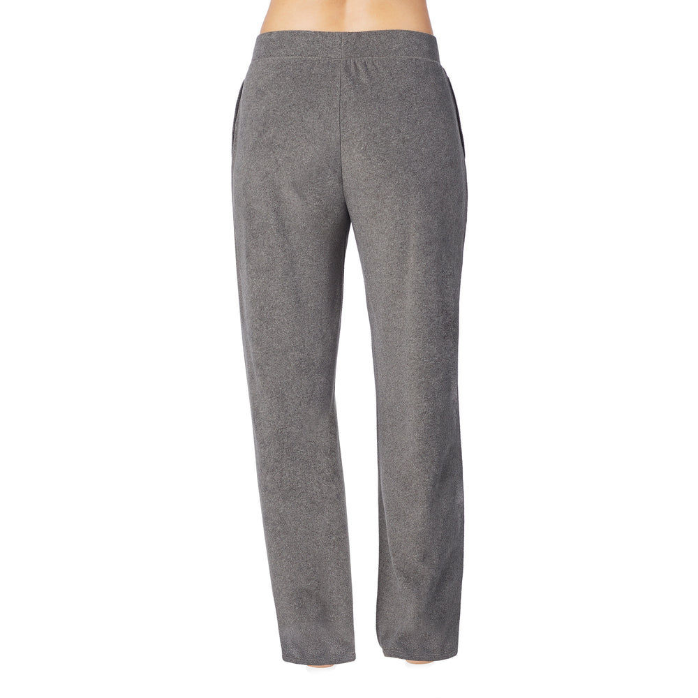 A lady wearing Fleecewear With Stretch Lounge Pant in Charcoal Heather close up close up