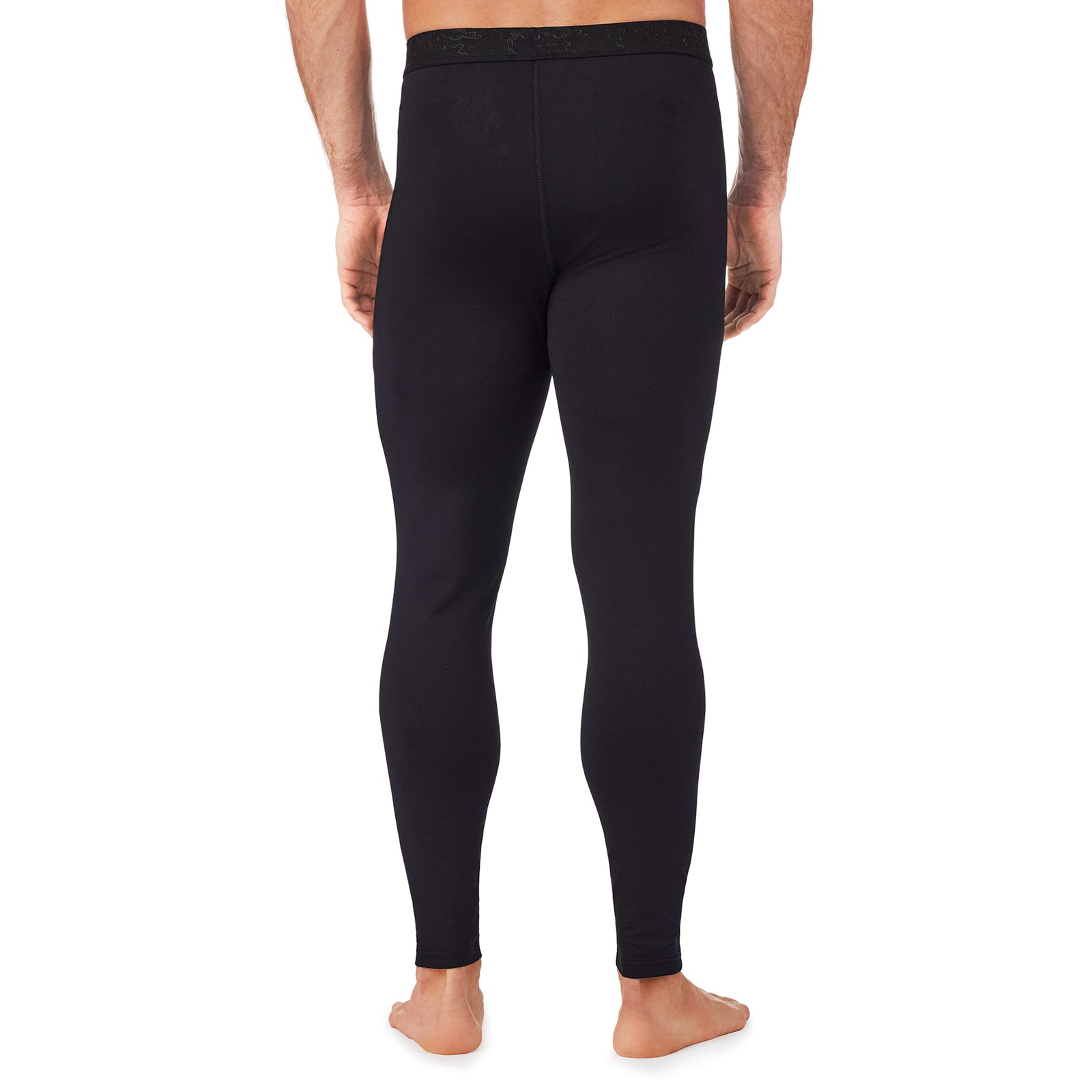 Black; Model is wearing size M. He is 6'1", Waist 31", Inseam 33".@upper body of a man wearing black pant