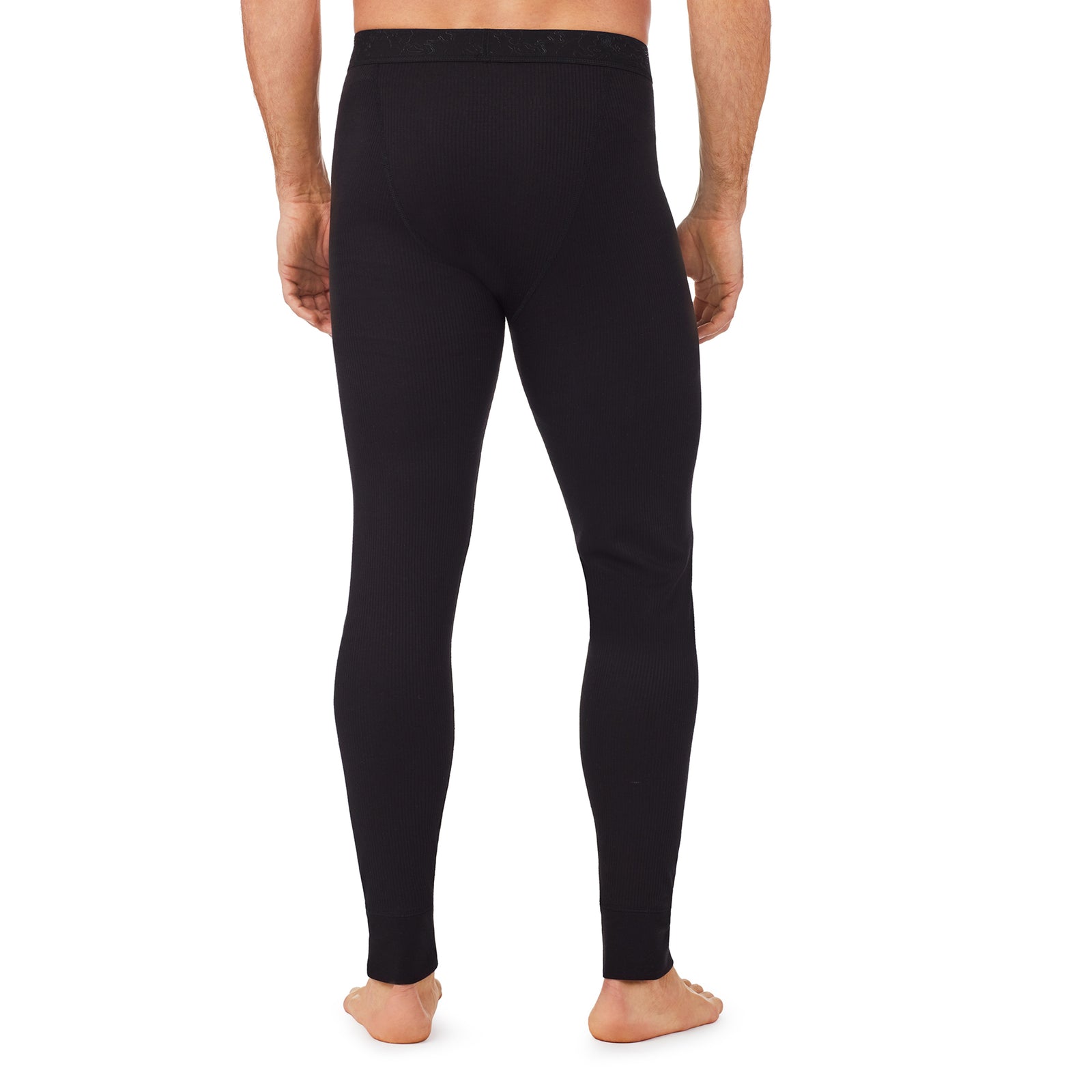 Black; Model is wearing size M. He is 6'1", Waist 31", Inseam 33".@lower body of A man wearing black pant