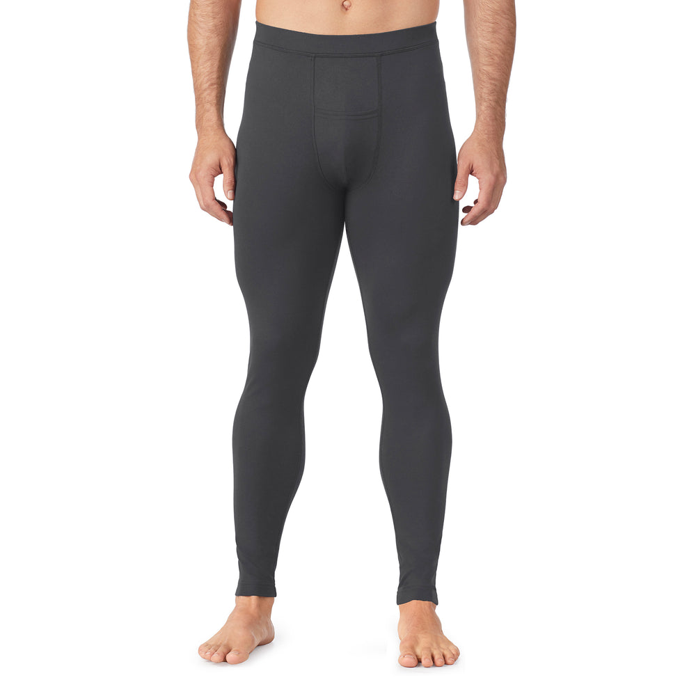 lower body of a man wearing ebony pants