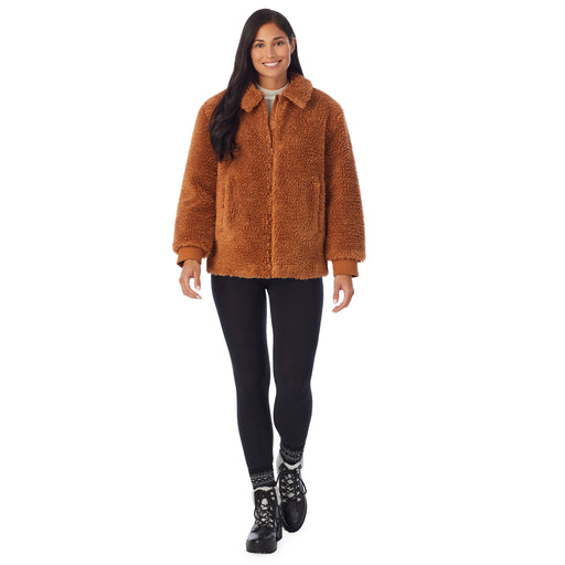 Cuddl Duds Fleecewear Bonded Sherpa Button-Front Shacket