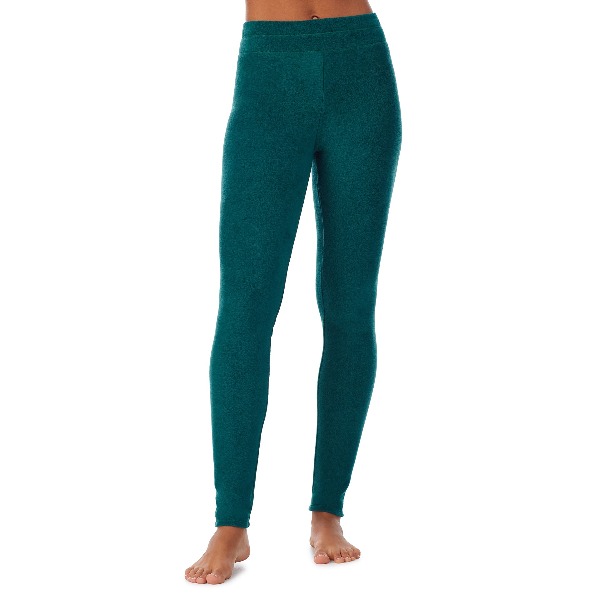 Viridian Green; Model is wearing size S. She is 5’9”, Bust 32”, Waist 25.5”, Hips 36”.@lower body of a lady wearing green legging