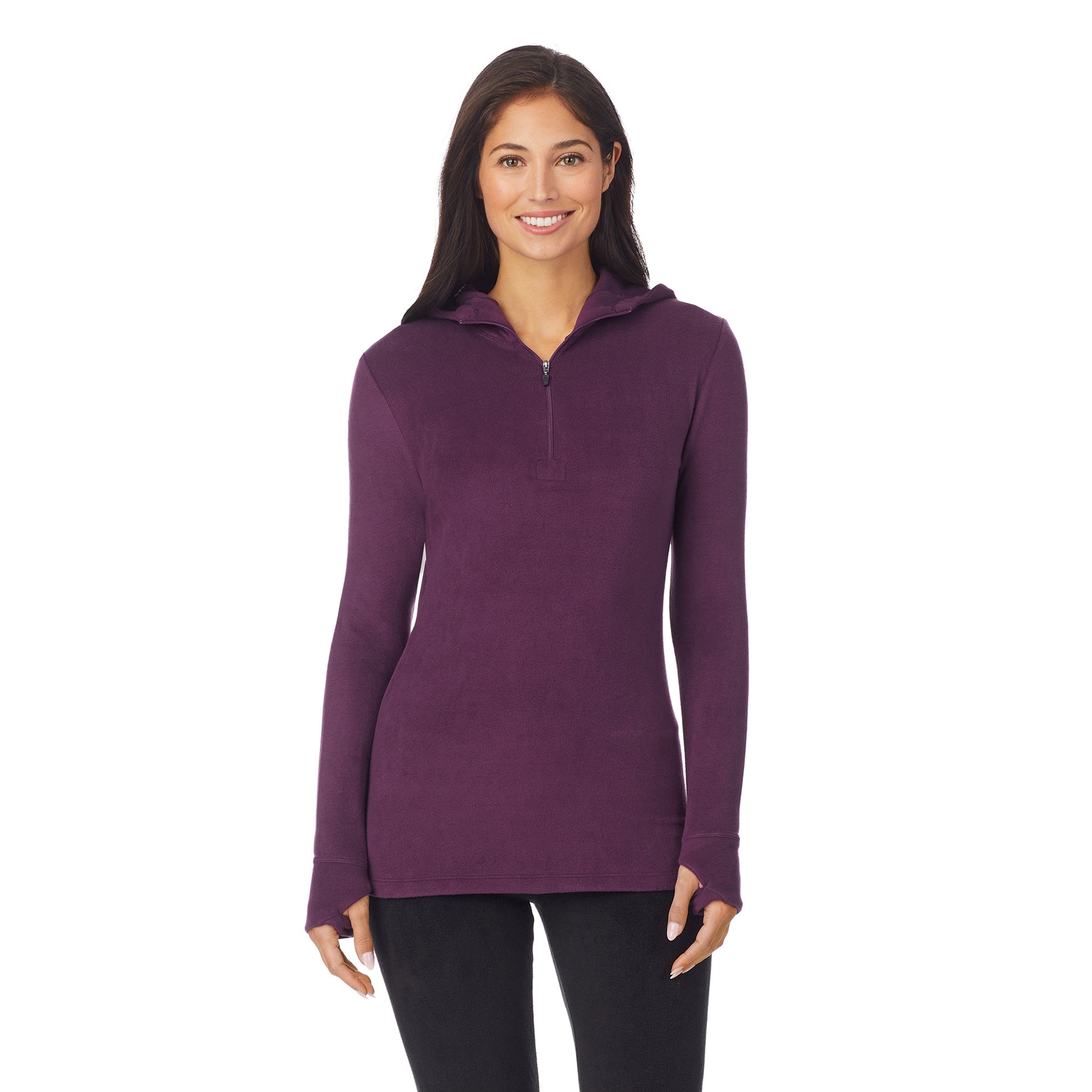 Boysenberry Purple;Model is wearing size S. She is 5&#39;8.5&quot;, Bust 32&quot;, Waist 25&quot;, Hips 36&quot;