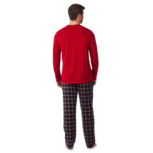 Black Red Plaid; Model is wearing size M. He is 6'1