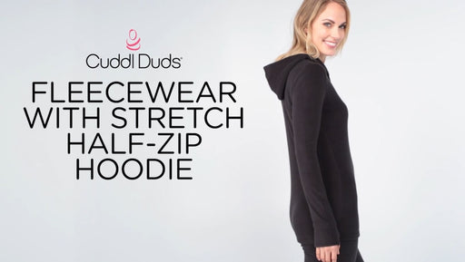 Fleecewear With Stretch Long Sleeve Half Zip Hoodie