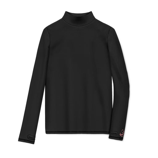 Black;@Girls Comfortech Stretch Poly Long Sleeve Turtleneck